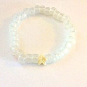 White Beaded Bracelet with Star Charm